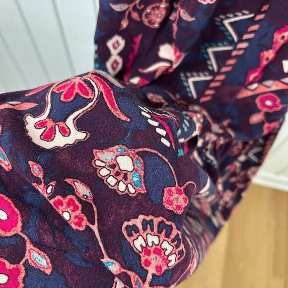 BeachLunchLounge Women Dress Boho Beach Midi Tiered Purple Sleeveless Size XS - Picture 2 of 7